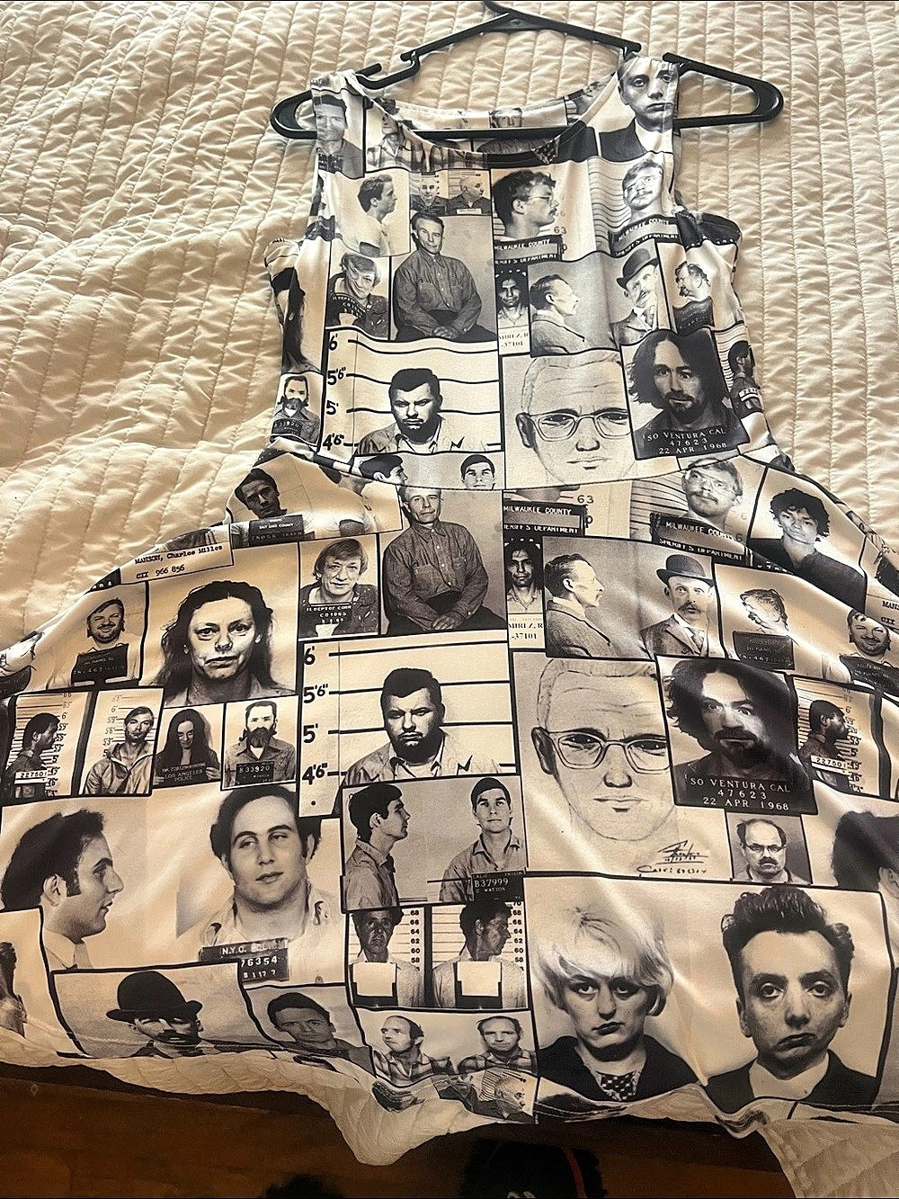 Serial Killers In Color Skater Dress Graphic Tank Top White & Black